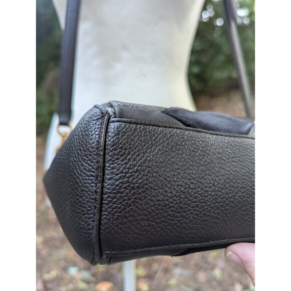 Coach Women's Satchel Crossbody Leather Bag Black with Nubuck & Gunmetal Design - Picture 15 of 15